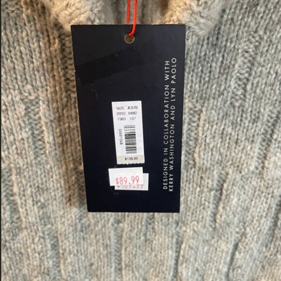 The Limited Scandal Collection Beige\Grey  Turtleneck Poncho Sweater XS/S - Picture 5 of 7